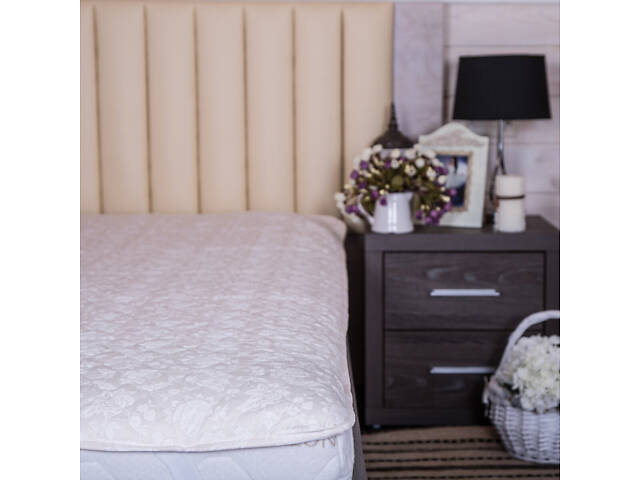 Наматрасник Ecotton 200х200 см защитный антиаллергенный с резинкой по углам бежевый (20-0256Ivory) - Фото 1