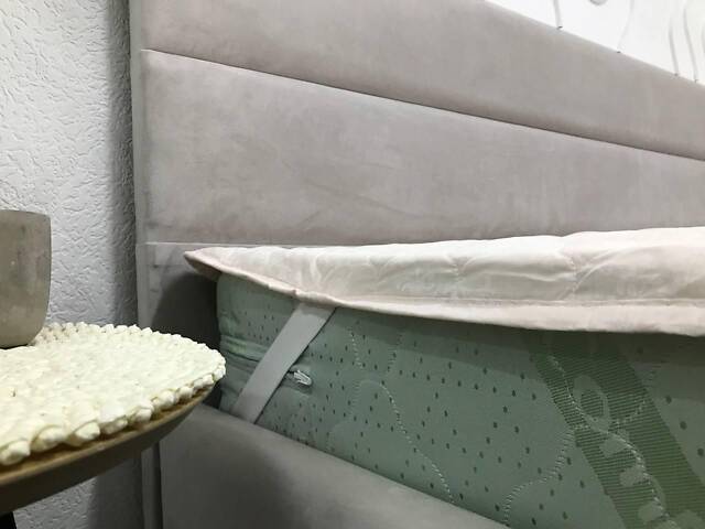 Наматрасник Ecotton 200х200 см защитный антиаллергенный с резинкой по углам бежевый (20-0256Ivory) - Фото 2