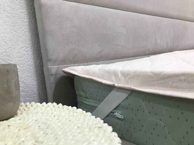 Наматрасник Ecotton 200х200 см защитный антиаллергенный с резинкой по углам бежевый (20-0256Ivory) - Фото 3