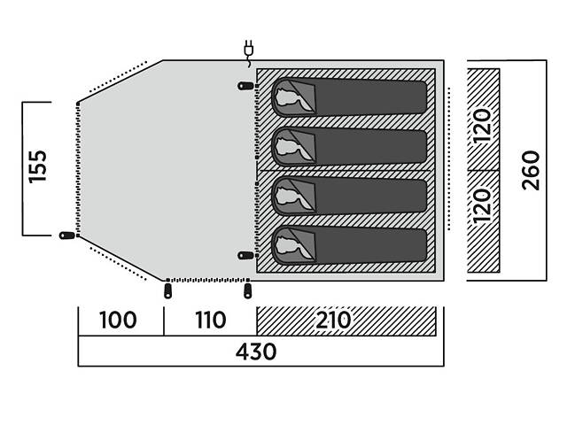 Намет чотиримісний Easy Camp Hamra 4 (120494) - Фото 7
