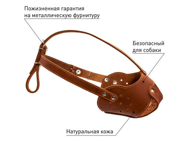 Намордник для собак Collar (бультер'єр) коричневий (06226) - Фото 3