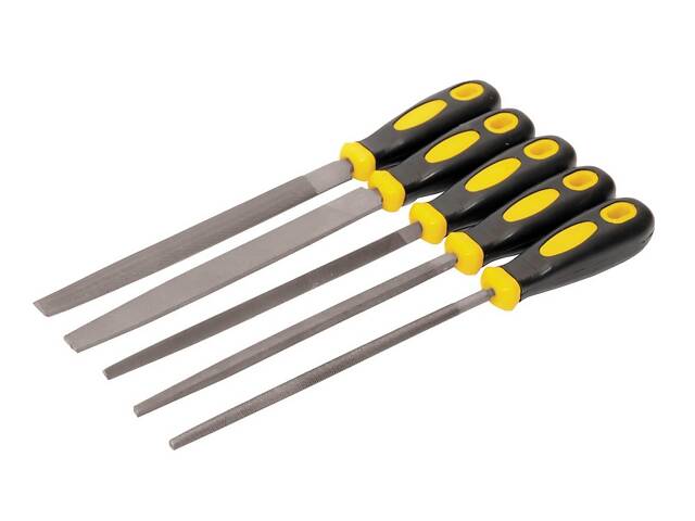 Напилки по металу MASTERTOOL 200 мм набір 5 шт плоский/круглий/тригранний/напівкруглий/квадратний 06-0250 - Фото 1 Напилки по металу MASTERTOOL 200 мм набір 5 шт плоский/круглий/тригранний/напівкруглий/квадратний 06-0250 - Фото 1