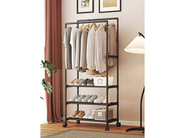 Підлогова подвійна вішалка для одягу та взуття YH9918-3 150х56 см - Фото 1