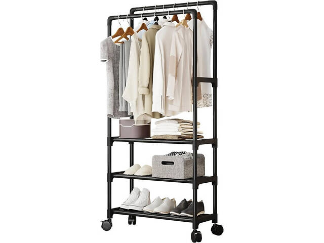 Підлогова подвійна вішалка для одягу та взуття YH9918-3 150х56 см - Фото 3