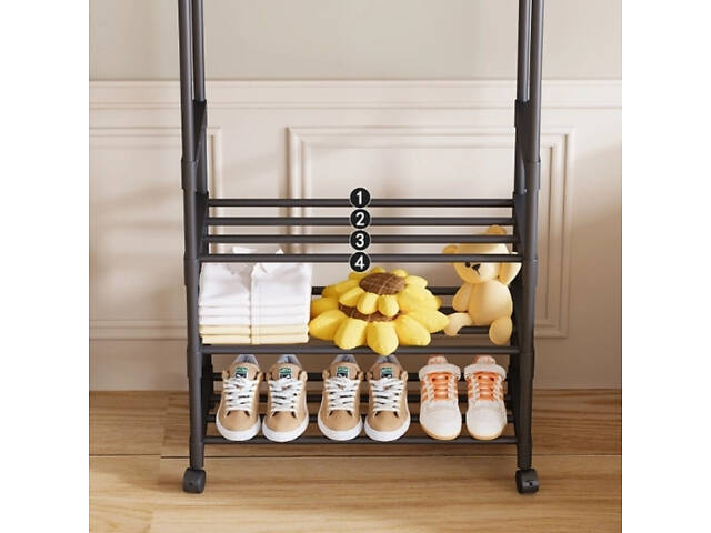 Підлогова подвійна вішалка для одягу та взуття YH9918-3 150х56 см - Фото 5