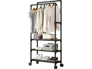 Вешалка для одежды напольная 2 секции 150x60x40 чорний (XPRO)