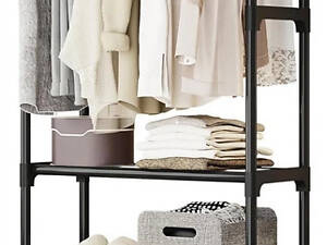 Вешалка для одежды напольная 2 секции 150x60x40 чорний (XPRO)