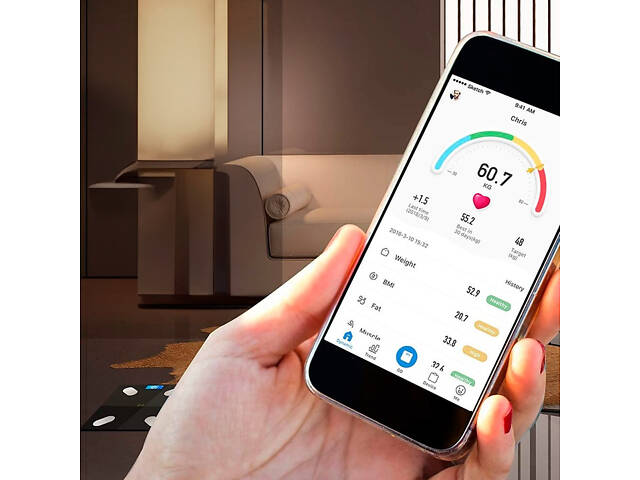 Розумні підлогові ваги Retoo E032 з аналізом складу тіла, Bluetooth, додатком OKOK, скляна платформа, до 180 кг, вимірювання жиру - Фото 2