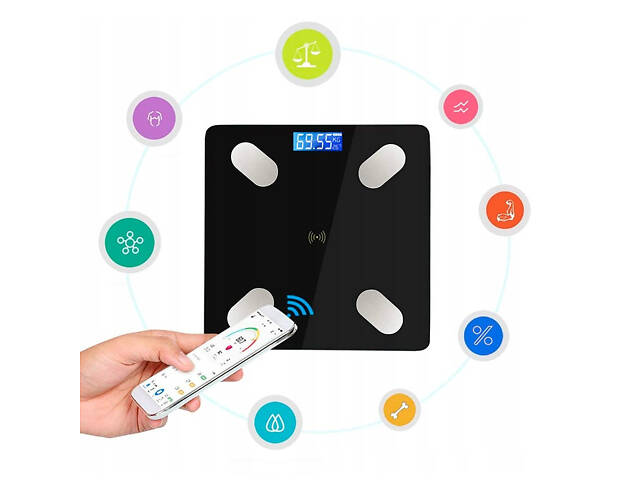 Розумні підлогові ваги Retoo E032 з аналізом складу тіла, Bluetooth, додатком OKOK, скляна платформа, до 180 кг, вимірювання жиру - Фото 4
