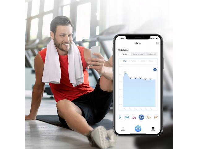 Розумні підлогові ваги Retoo E032 з аналізом складу тіла, Bluetooth, додатком OKOK, скляна платформа, до 180 кг, вимірювання жиру - Фото 6