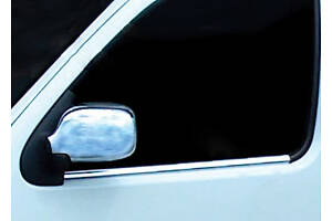 Наружняя окантовка стекол (2 шт, нерж.) OmsaLine - Итальянская нержавейка для Renault Kangoo 1998-2008 гг