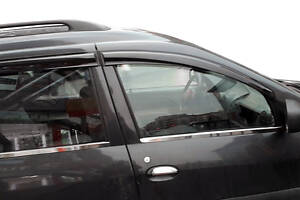 Наружняя окантовка стекол (4 шт, нерж.) OmsaLine - Итальянская нержавейка для Renault Logan MCV 2005-2013 гг