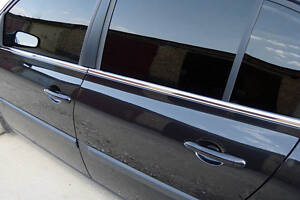 Наружняя окантовка стекол (4 шт, нерж) SD/SW, OmsaLine - Итальянская нержавейка для Renault Megane II 2004-2009 гг
