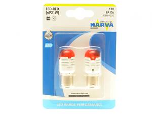 NARVA 180934000 Автолампа P21W 12V BA15s (LED) (червона) (к-кт 2шт.)