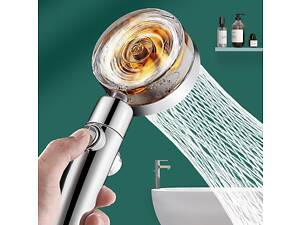 Насадка для душа с пропеллером и фильтром, держатель, шланг (1,5м). Воронка для душа поворотная. Водосберегающая воронка