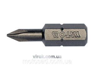 Насадка викруткова YATO : 'Philips' РH0 х 25 мм. HEX 1/4'. 10 (Уп/Шт.) [20/100]