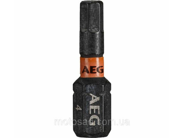 Насадки викруткові ударостійкі AEG: HEX 4, l= 25 мм, 3 шт. DW - Фото 3