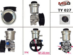 Насос ГУР TY027 TOYOTA Land Cruiser Prado 120 03-09, Hilux 05-16, Land Cruiser Prado 150 09-, Hiace 95-12, Tacoma 05-15