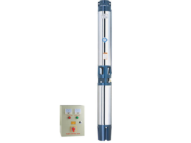 Насос центробежный 380В 22кВт H 120(65)м Q 1200(1000)л/мин Ø151мм+пульт (из 3х ЧАСТЕЙ) DONGYIN 6SR60/9 (7776883) - Фото 1