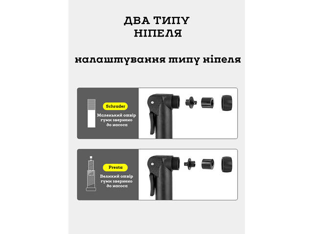 Насос велосипедний Rockbros 42520001001 ручний телескопічний нейлоновий 80 PSI Presta Schrader з кріпленням - Фото 4