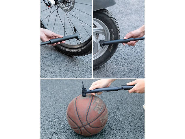 Насос велосипедний Rockbros 42520001001 ручний телескопічний нейлоновий 80 PSI Presta Schrader з кріпленням - Фото 6