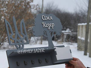 Настенная ключница из дерева, Ключница настенная, Ключница 24