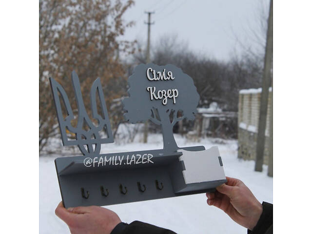 Настенная ключница из дерева, Ключница настенная, Ключница 24 - Фото 1