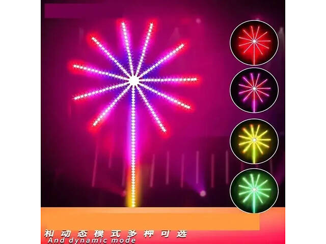 Настінна світлодіодна гірлянда Феєрверк з пультом і керуванням із телефона SFK-18 Bluetooth USB 1+0.5м - Фото 3