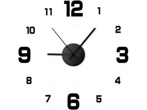 Настенные часы Primo DIY 3D бескаркасные 45 см – Black