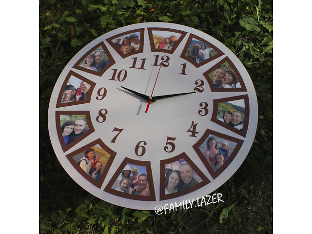 Настінний годинник із гравіюванням, Годинник 04 з Вашими фото/ВФ друк - Фото 2