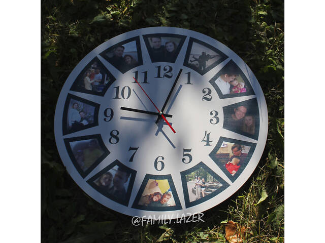 Настінний годинник із гравіюванням, Годинник 04 з Вашими фото/ВФ друк - Фото 4