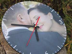 Настінний годинник із гравіюванням, Годинник 08 із Вашими фото/ВФ друк