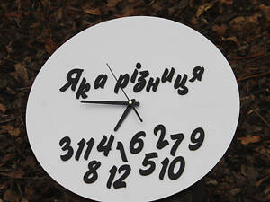 Настінний годинник із написом Яка різниця