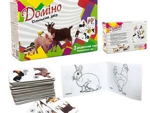Настольная игра детское домино сельский двор 30766 Strateg, в кор-це 17,5-11,8-5,6 см