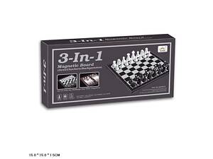 Настільна гра шахи магнітні 3 в 1, QX53810, коробка 15*15*2см