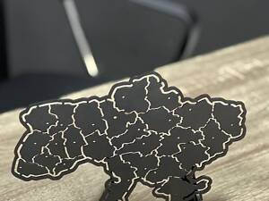 Настільна мапа України, металева 3 мм