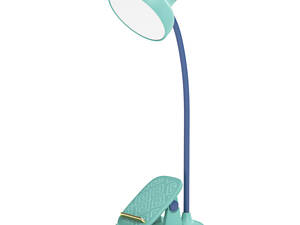 Гнучка настільна лампа на акумуляторі з підставкою для телефону М'ятний