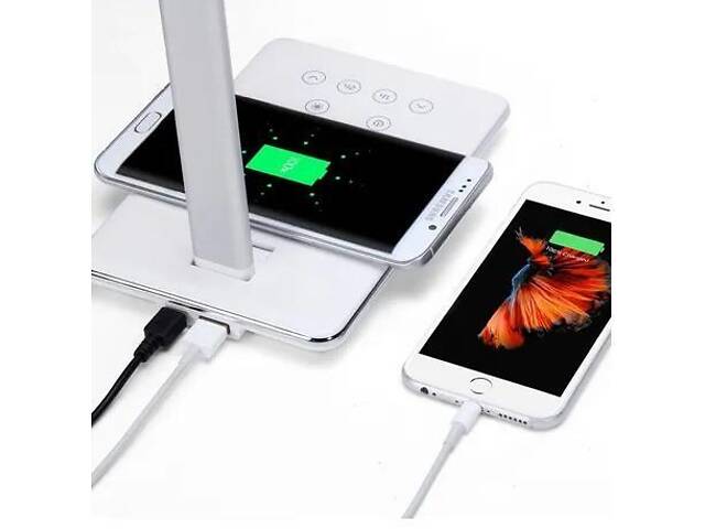 Настольная лампа SMUKEE OW-390202 White (USB, c зарядным устройством, 37.5 см, Польша) - Фото 6