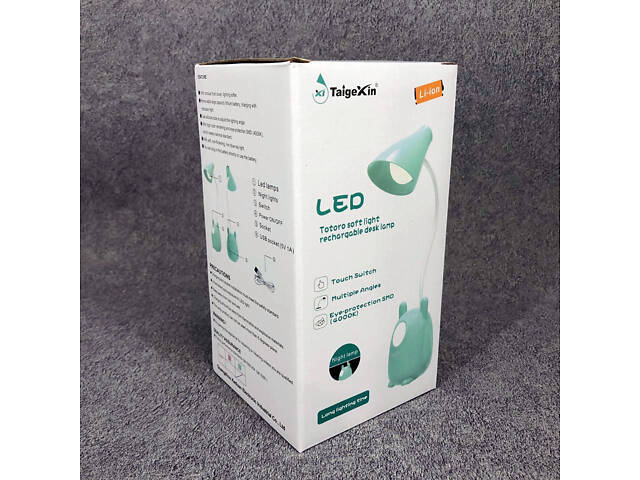 Настільна лампа TaigeXin LED TGX 792, Настільна лампа на гнучкій ніжці, сенсорна лампа. Колір: зелений - Фото 3