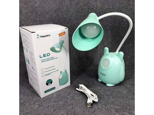 Настільна лампа TaigeXin LED TGX 792, Настільна лампа на гнучкій ніжці, сенсорна лампа. Колір: зелений - Фото 7