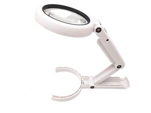 Настольная лупа с LED подсветкой - лупа трансформер UKC FS75 5/11 X с подсветкой 8 Led Белый