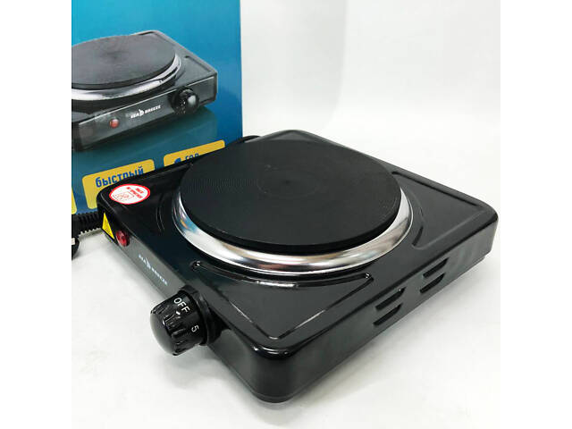 Настільна плита електрична Sea Breeze SB-061 1000 Вт, компактна переносна електроплита. Колір: чорний - Фото 6