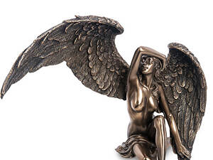 Настольная статуэтка Veronese Девушка Ангел 18х26 см 1906308 бронзовое покрытие