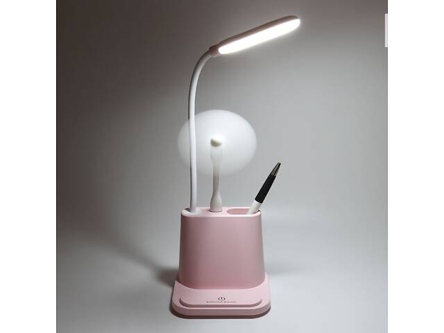 Настольная светодиодная лампа RIAS Multifunctional Desk Lamp с держателем для телефона 1200mAh Pink (3_02971) - Фото 5