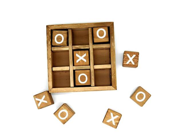 Настільна гра Хрестики-нулики з дерева RESTEQ — логічна гра для двох, дерев’яний набір 115×115×30 мм - Фото 3