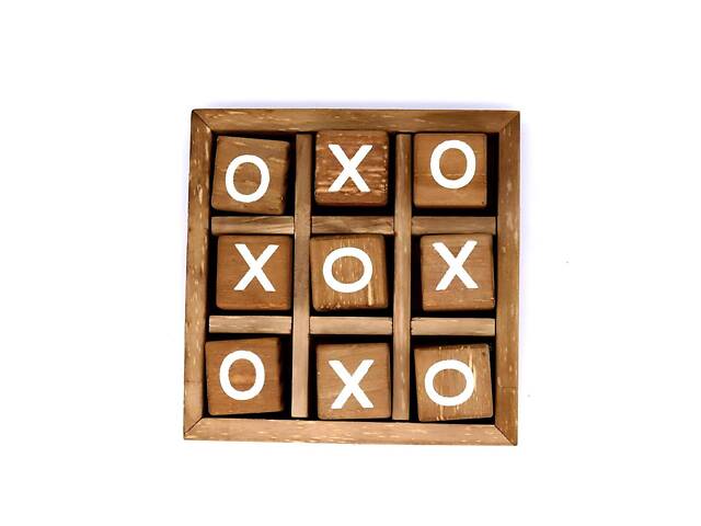 Настільна гра Хрестики-нулики з дерева RESTEQ — логічна гра для двох, дерев’яний набір 115×115×30 мм - Фото 4