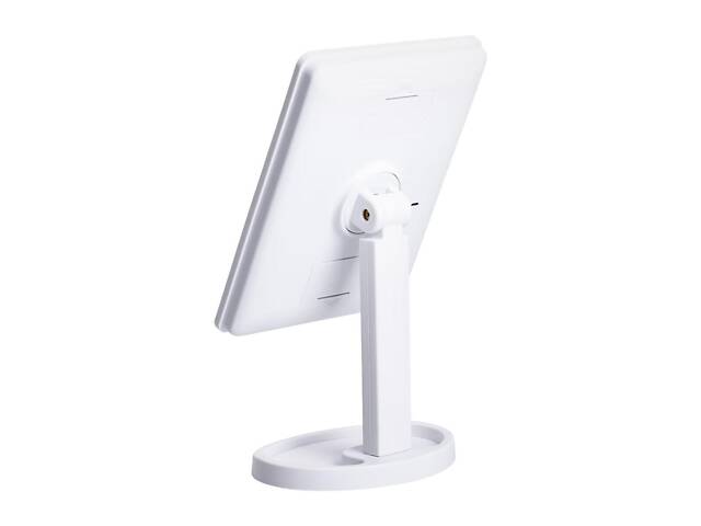 Настольное зеркало с подсветкой 22 LED для макияжа 21х16 см прямоугольное на ножке USB Белое - Фото 2