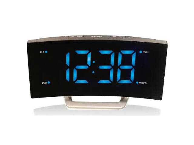 Настільний годинник Technoline WT460 Blue LED з радіо Black/Silver (DAS301824) - Фото 2