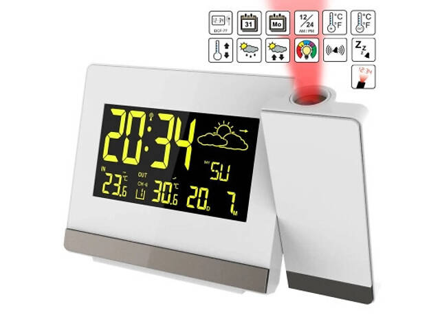 Настільний годинник Technoline WT549 проєкційний White (DAS301195) - Фото 7