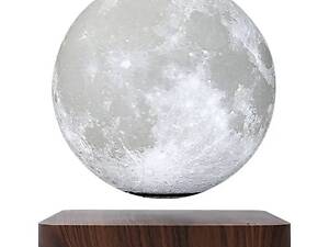 Настольный левитирующий ночник Night Light Magic Moon Magnetic Луна на деревянной подставке (NLMMM36)
